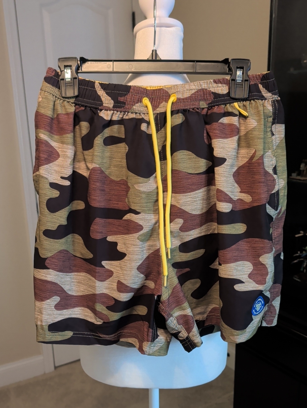 Banana Boat Camouflage  UPF 50 Protection Swim Trunks with Yellow Drawstring